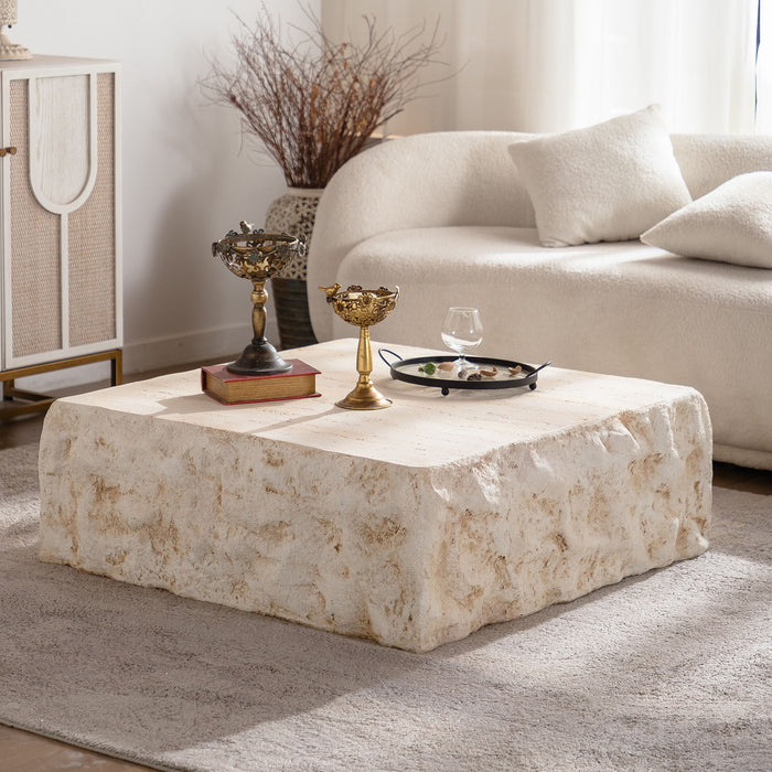 Square Coffee Table Design Living Room Office Furniture - Light Beige
