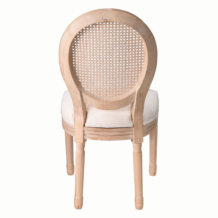 Dining Chairs, Upholstered With Round Back (Set of 2) - Beige