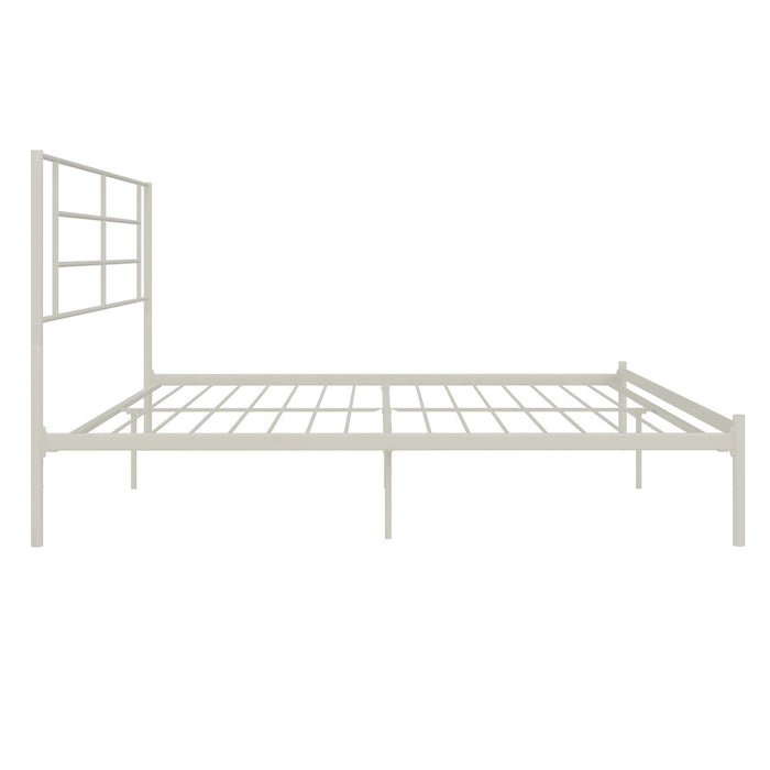 Praxis - King Bed With Simple Headboard - White