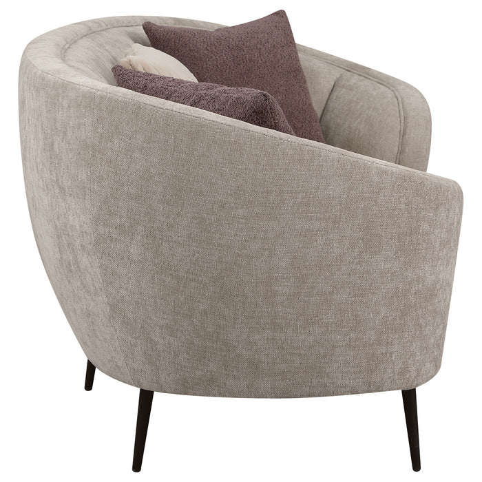 Aura - Upholstered Curved Sofa And Tapered Legs - Beige