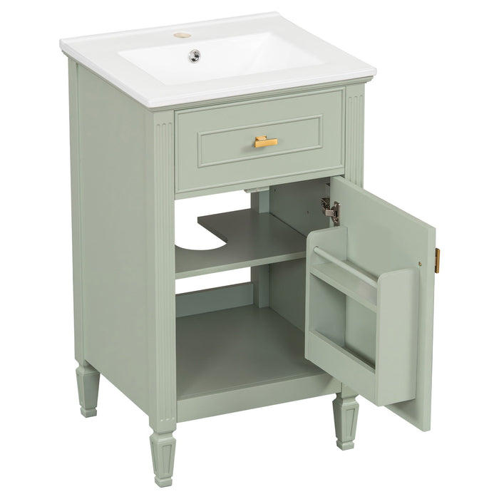 Bathroom Vanity With Sink, Adjustable Shelf, Tilt-Out Drawer
