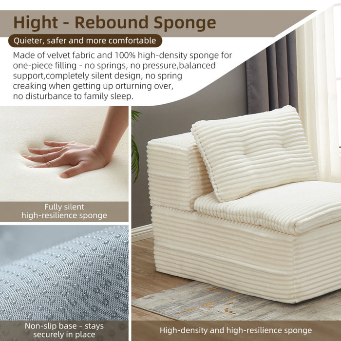 Multi Functional Sectional Sofa Bed With Independent Chaise Lounge And Functional Blanket