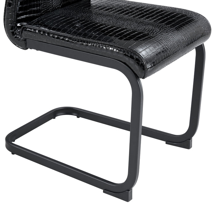 Alligator Skin Upholstered Dining Chairs