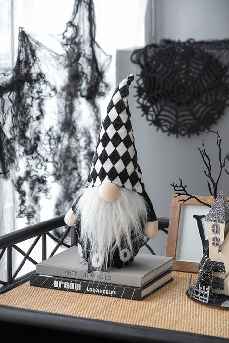Gnome Decor, For Halloween Decor - Black / White