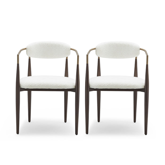 Modern Upholstered Dining Chair With Iron Frame