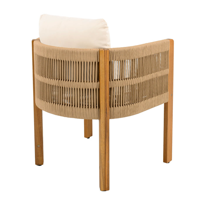 Outdoor Dining Set With Table And Rope Chairs