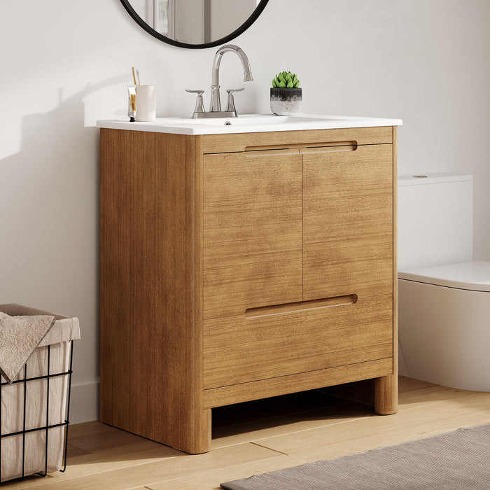 Softened Modern Bathroom Vanity With Sink