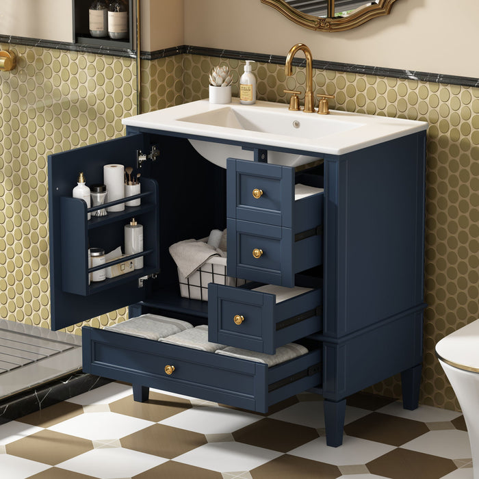 Bathroom Vanity With Sink, 3 Drawer Storage Cabinet