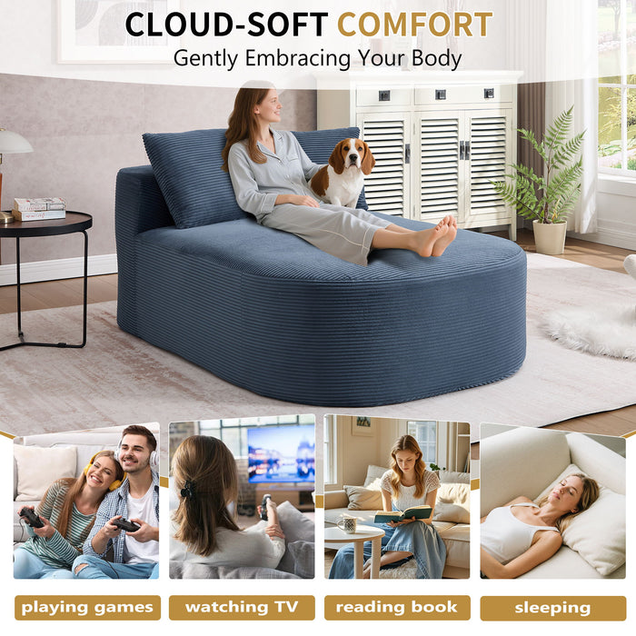 Oversized Chaise Lounge Sofa Bed With Deep Seat And Soft Pillows