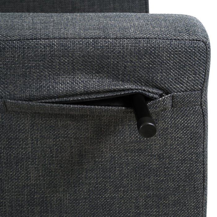 3 In 1 Foldable Linen Chaise Lounge With Adjustable Backrest