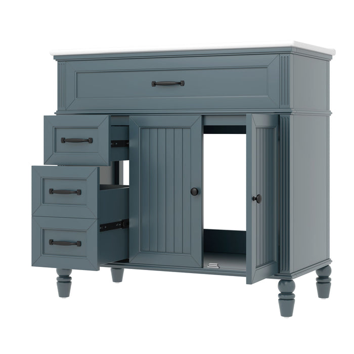 Bathroom Vanity With Sink, Freestanding Cabinet & Drawers