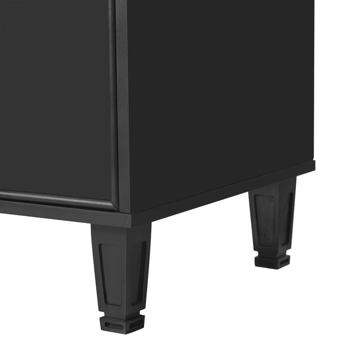 Bathroom Vanity With Sink, Deep Drawer And Pull Out Basket, Rectangular Design - Black
