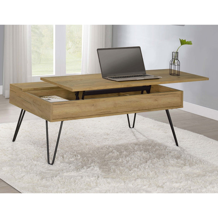 Amara - Lift Top Coffee Table With Hidden Storage - Oak