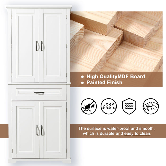 Bathroom Storage Cabinet With Doors And Drawer, Adjustable Shelf