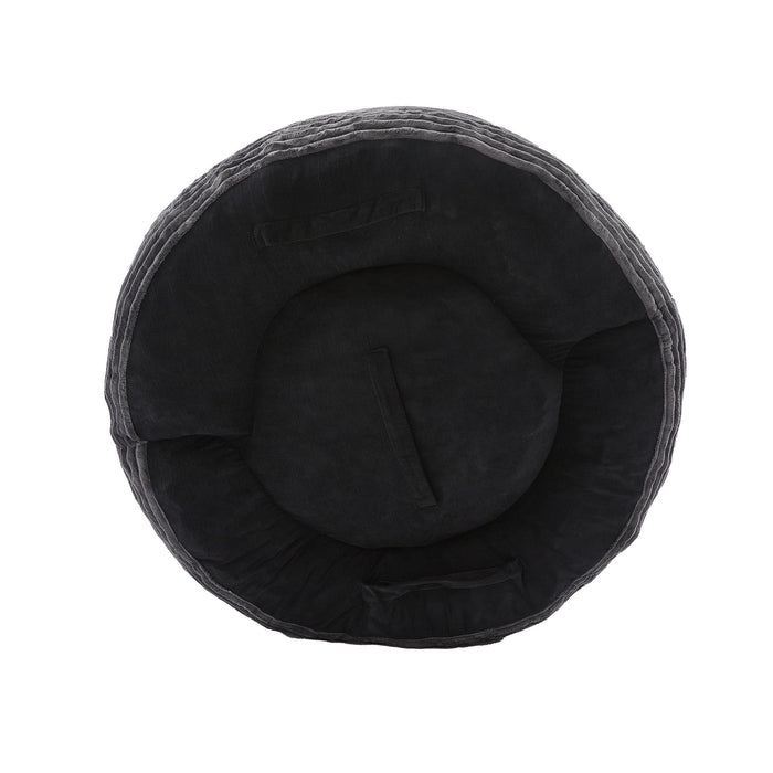 Oversized Bean Bag Chair With 3 Pillows & Armrest - Dark Gray