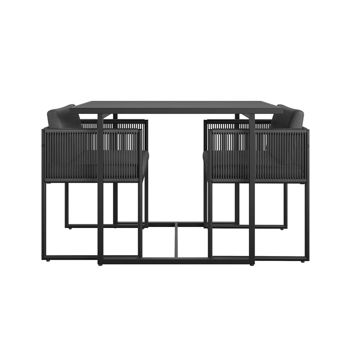 3 Piece Nesting Outdoor Bistro Set - Dark Gray