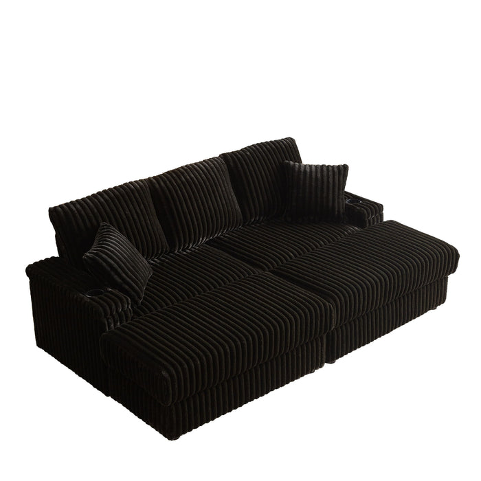 3 Seater Sofa With 2 Ottomans For Living Room