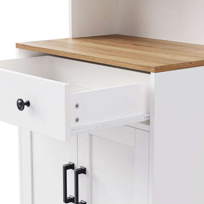 Farmhouse TV Stand With Solid Wood Gourd Shaped Legs For TVs Up To 70"