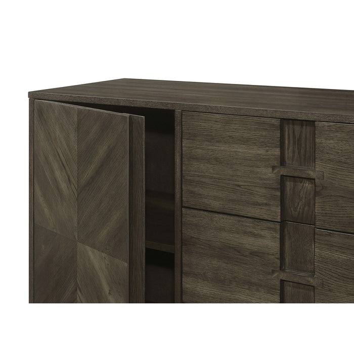 Glenmoor - 3 Drawer Server With 2 Cabinets - Dark Gray