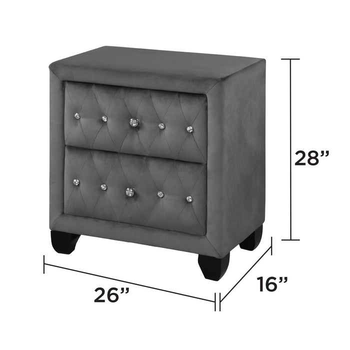 Sophia - 2 Drawer Upholstered Nightstand