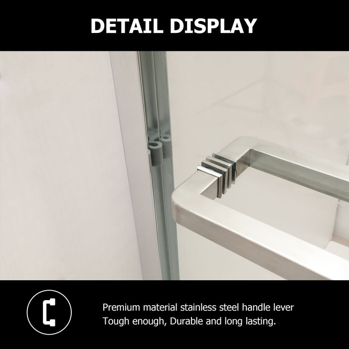 Modern Double Sliding Shower Enclosure, Tempered Glass