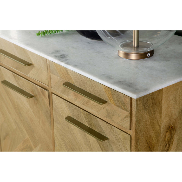 Paloma - 3 Door Herringbone Accent Cabinet - Natural