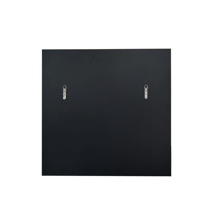 3D Beveled Wall Mirror With Frame, Large Square Design For Living Room - Silver