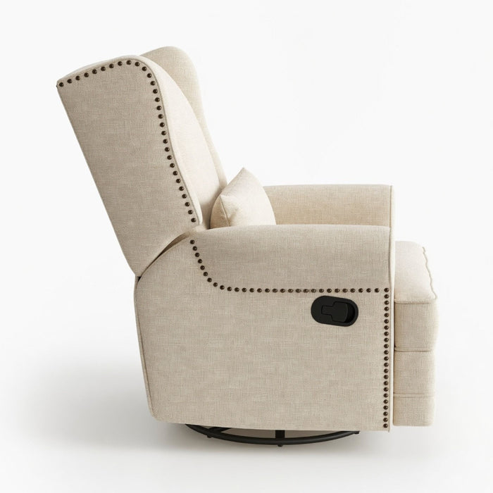 Extra Wide Swivel Recliner Glider Chair With Footrest