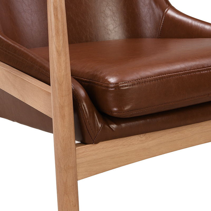 Mid-Century Modern Accent Armchair With High Back