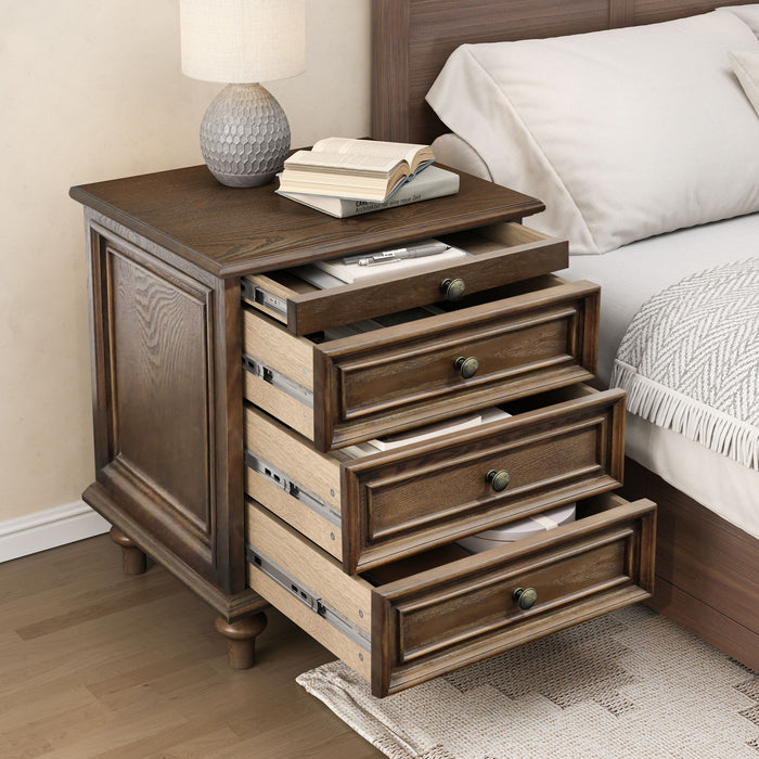 Farmhouse Nightstand With 4 Drawers