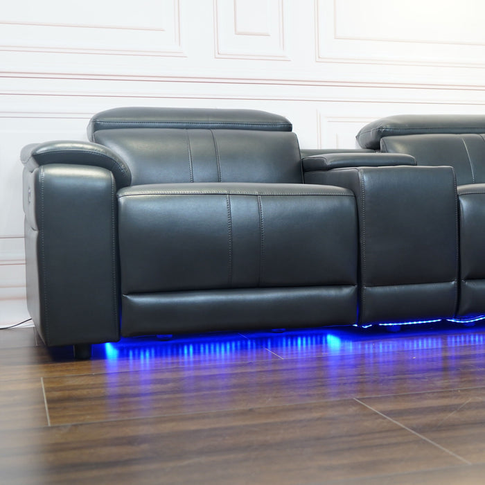 L - Shaped Recliner Sectional Sofa With Bluetooth Speakers, Wireless Charging, LED Lights