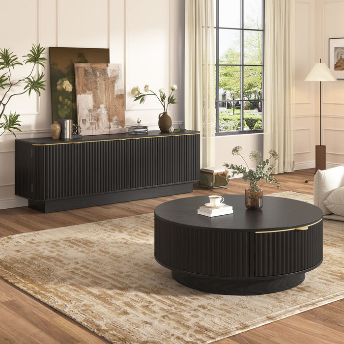 Farmhouse Matching Coffee Table & TV Console Set