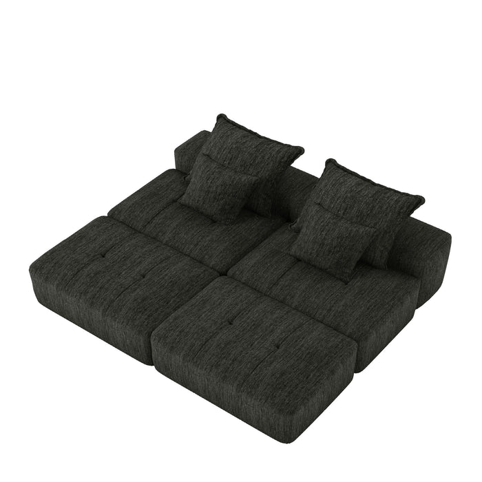 Modern Oversized Diy Combination, Modular Sectional Sofa With Pillows