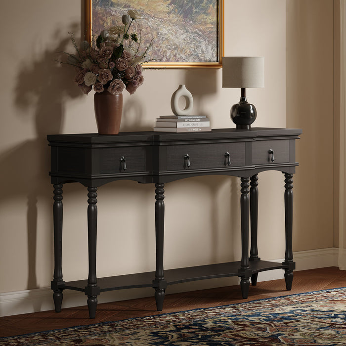 Retro Console Table With 3 Soft Close Drawers