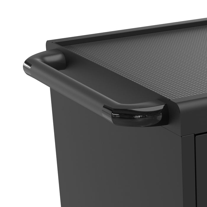 45 Bay Mobile School Charging Cart Station For Chromebook, Tablet And Laptop Computer With Power Strip Included - Black