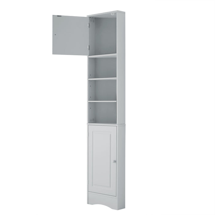 Multi Functional Corner Cabinet With Adjustable Shelves And 2 Doors