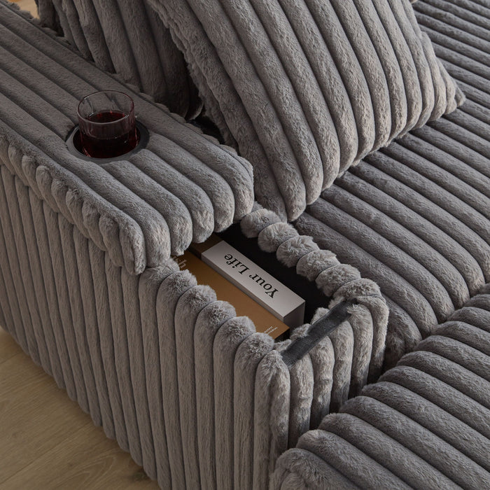 3 Seater Sofa With 2 Ottomans For Living Room