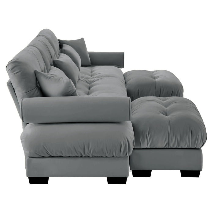 Super Comfort Oversized Modular Sectional Sofa With Movable Ottoman