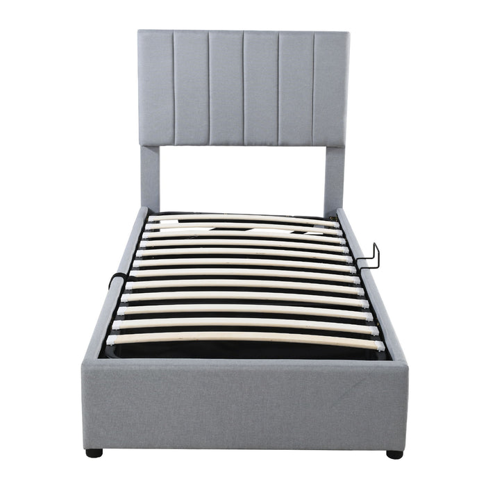 Upholstered Platform Bed With A Hydraulic Storage System