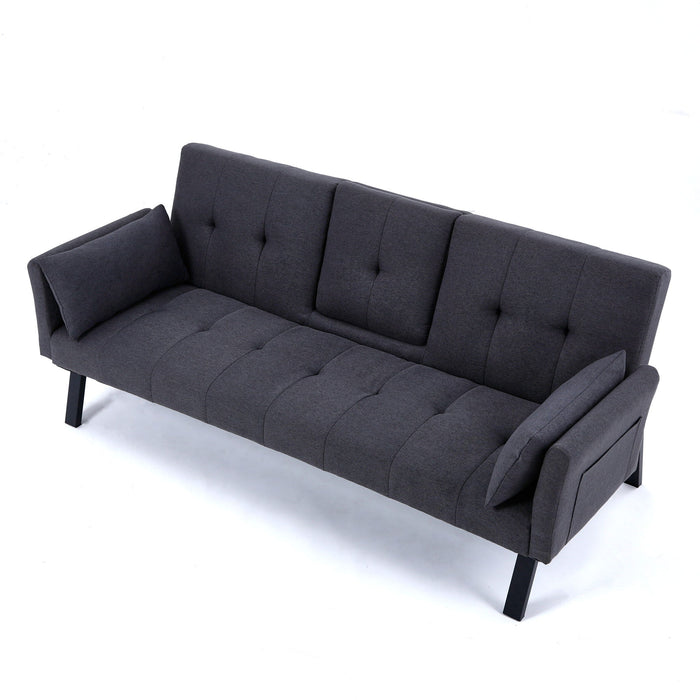 Sofa Bed With Foldable Design And Cup Holder