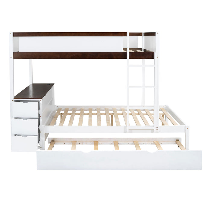 Bunk Bed With Twin Size Trundle, Storage And Desk