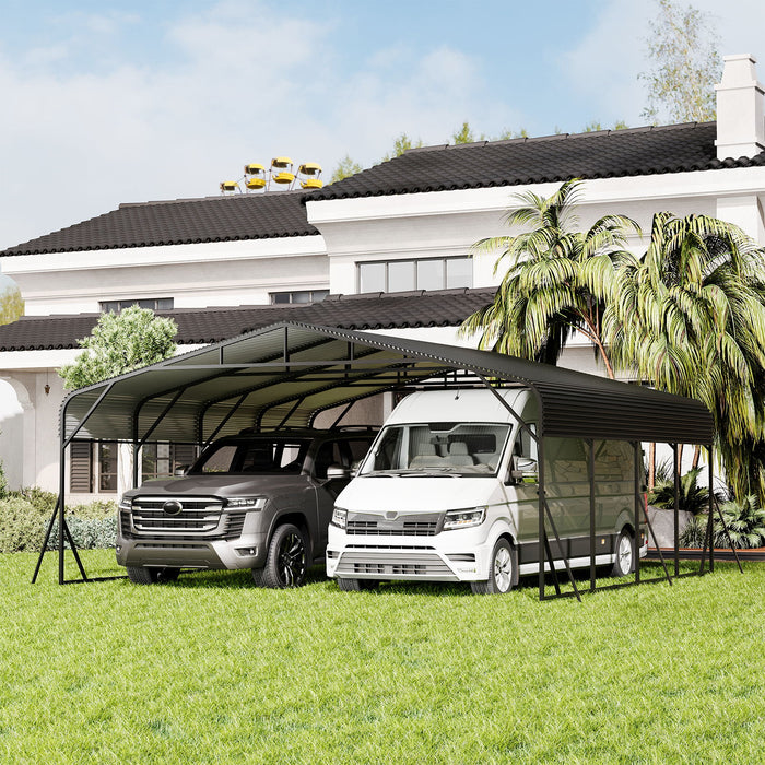 Heavy Duty Carport, All Weather Shelter - Black