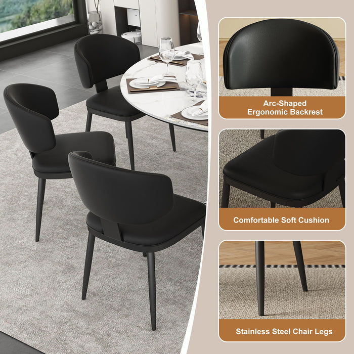 Round Dining Table With 6 Chairs Set - Silver