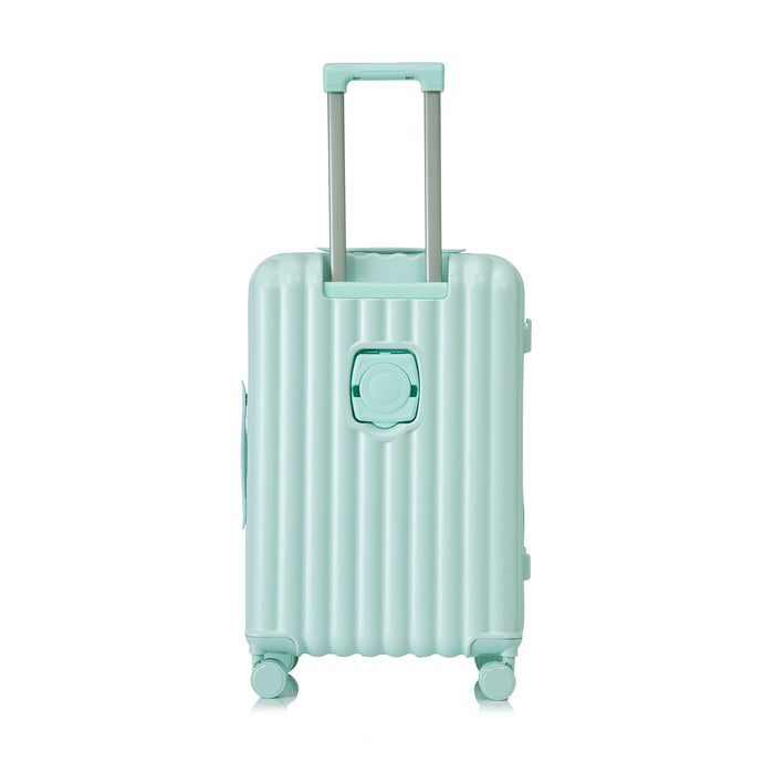 20" / 24" / 28" 3 Pieces / Set Spinner Wheel Luggage, Carry On Suitcase, With Cup Holder & USB Port & Phone Holder