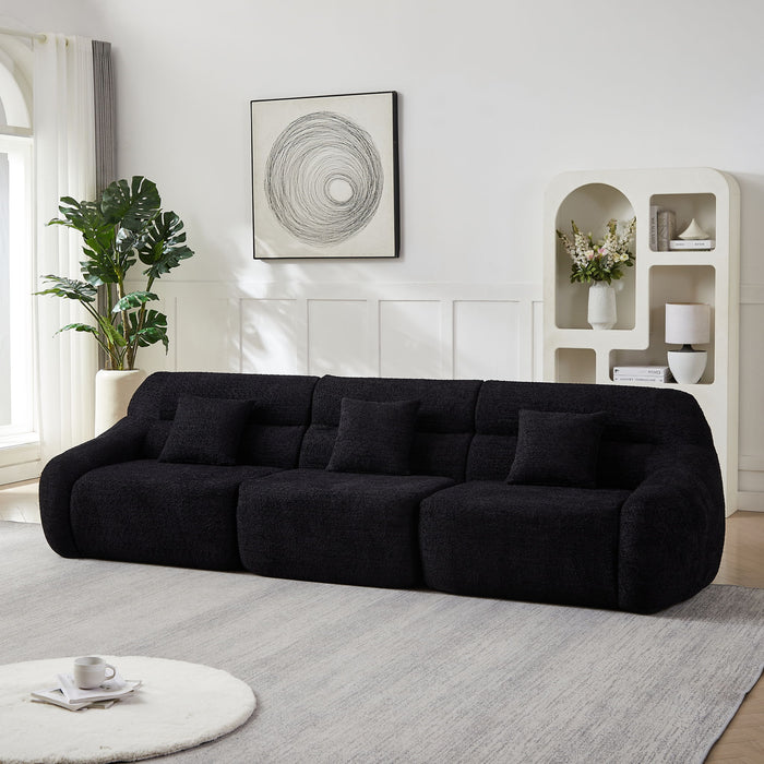 Luxury Curved Corner Sectional Sofa With 4 Pillows
