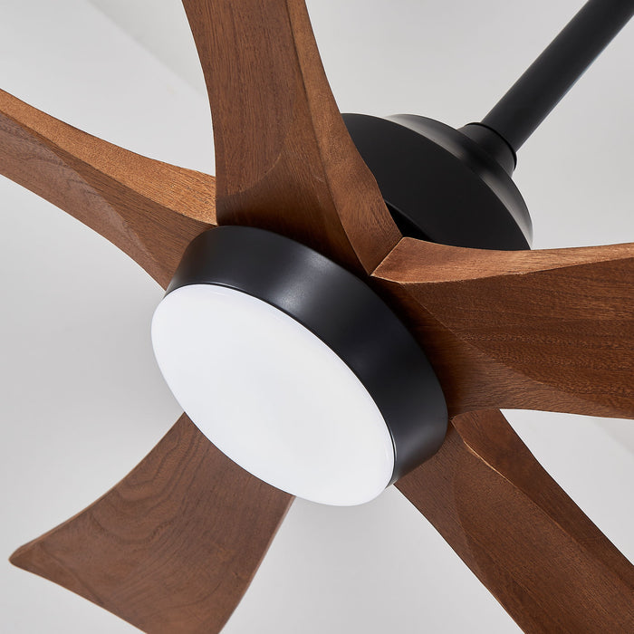 5 Blades Ceiling Fan With Lights Remote Control - Matte Black
