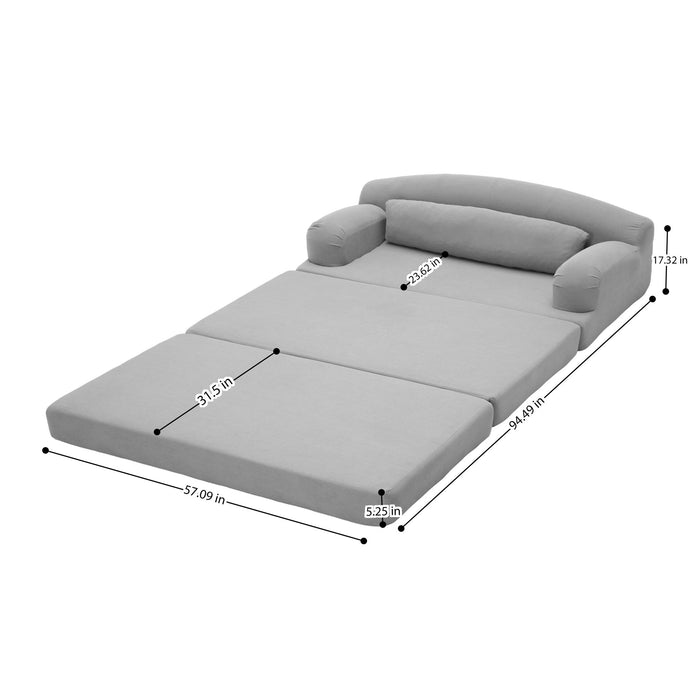 2 Seater Sofa Bed, Compact Foldable Floor Couch