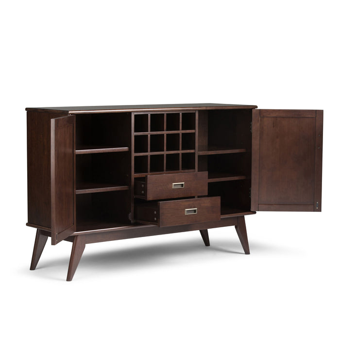 Draper - Sideboard Buffet And Wine Rack - Medium Auburn Brown