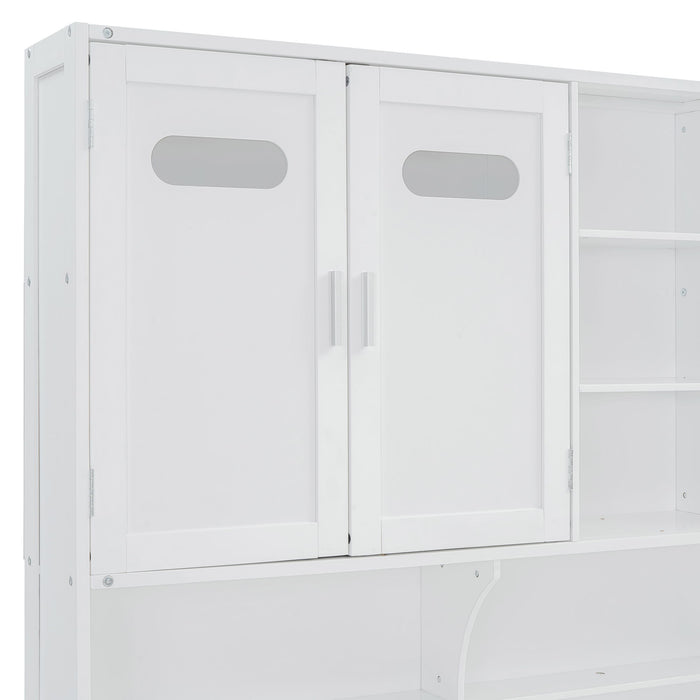 Daybed With All-In-One Cabinet And Shelf