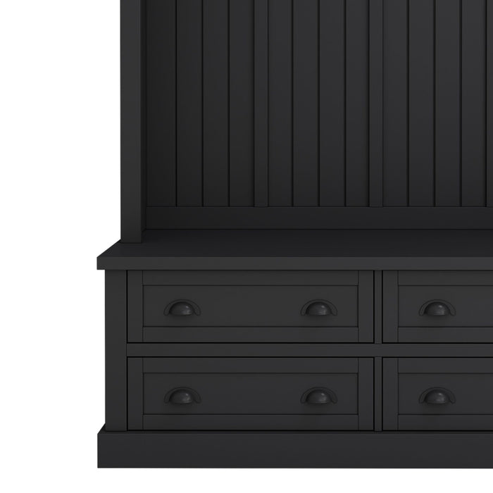 Hall Tree With 4 Drawers, Coat Rack With 6 Hooks